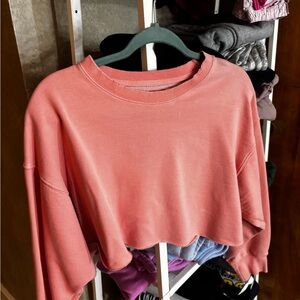Women's Pink Cropped Sweatshirt